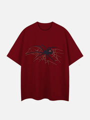 Spider Hotfix Rhinestones Print Tee