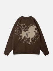 Spider Web Stars Graphic Sweater