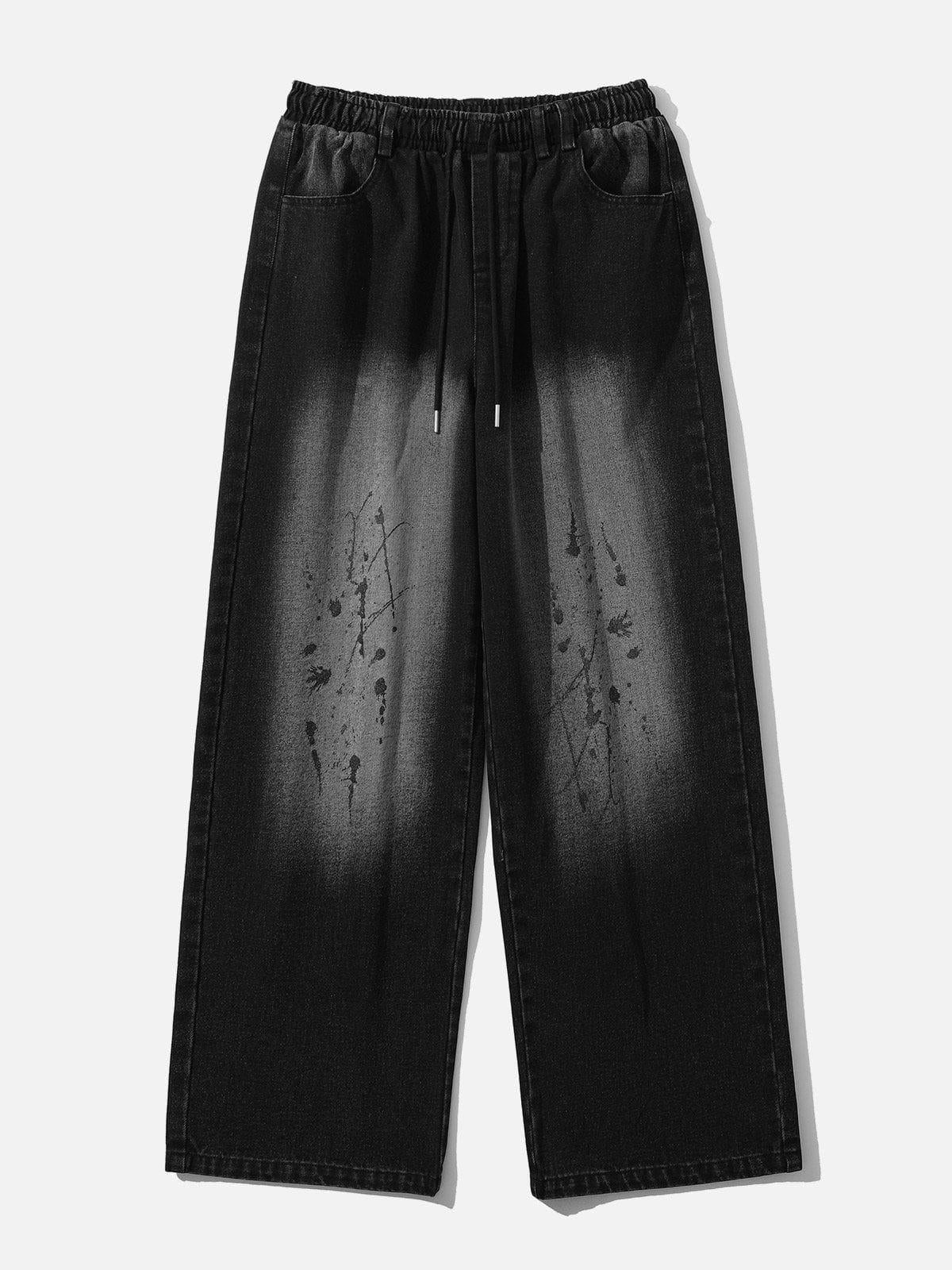 Splash Ink Washed Loose Jeans