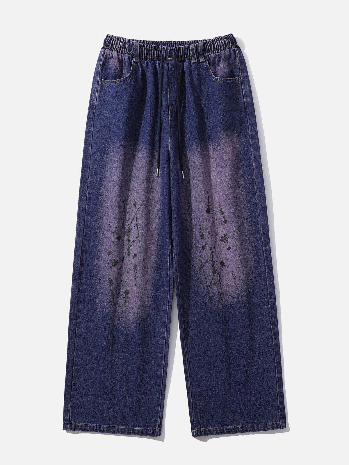 Splash Ink Washed Loose Jeans