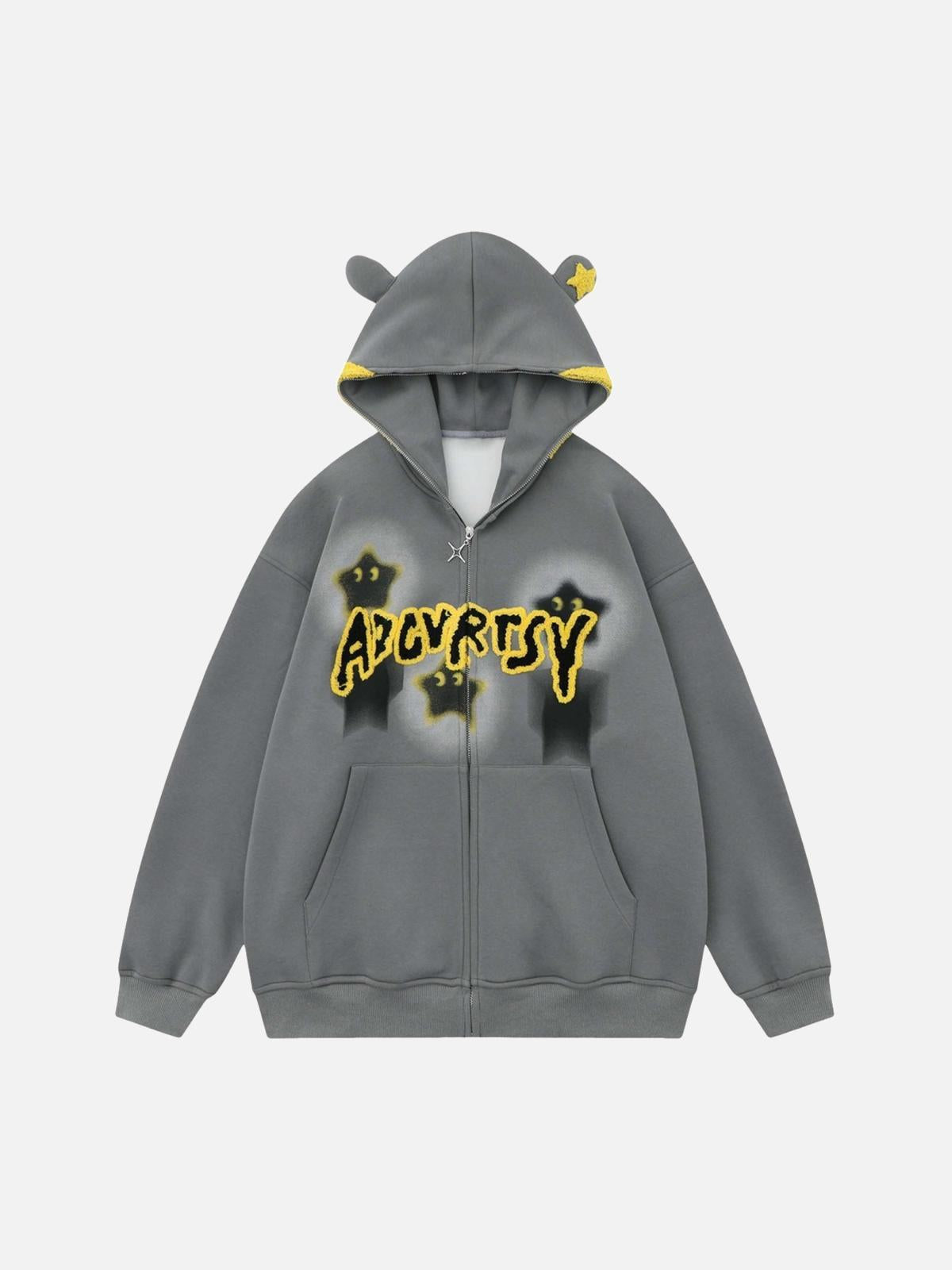 Star Embroidered Hooded Sweatshirt
