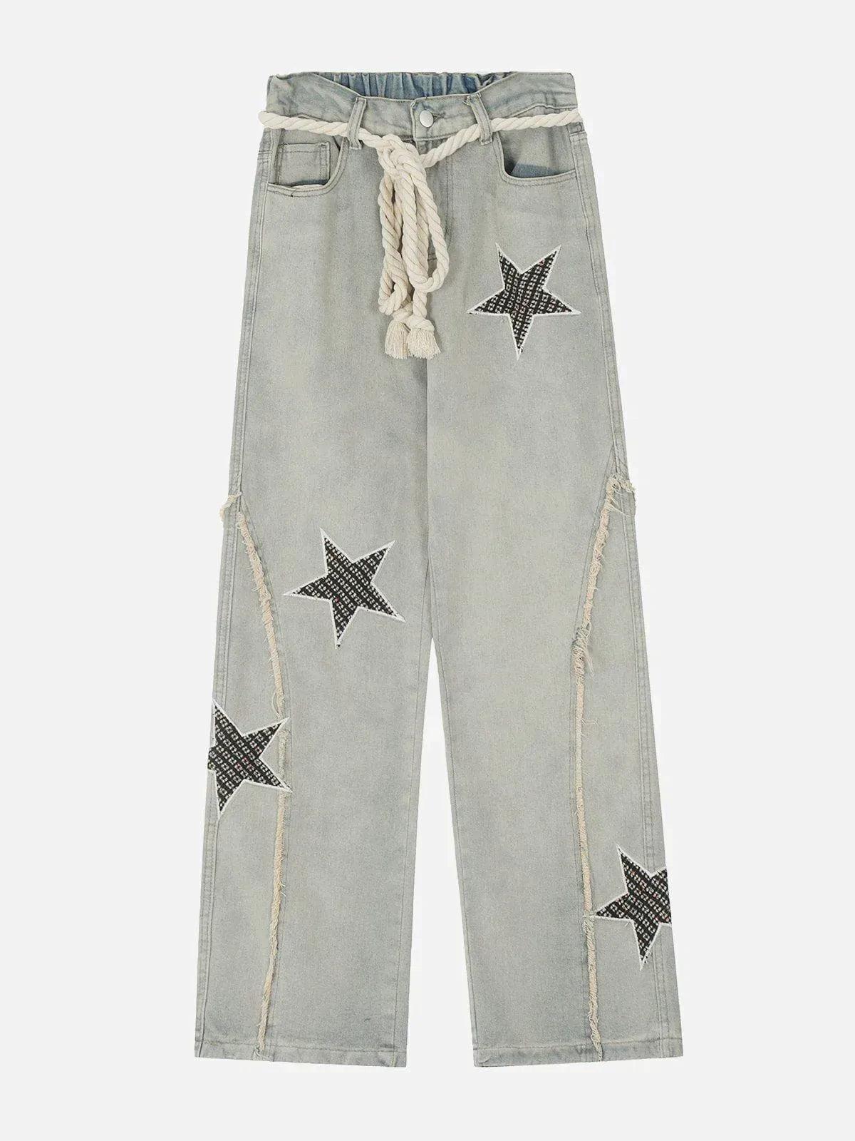 Star Embroidery Jeans