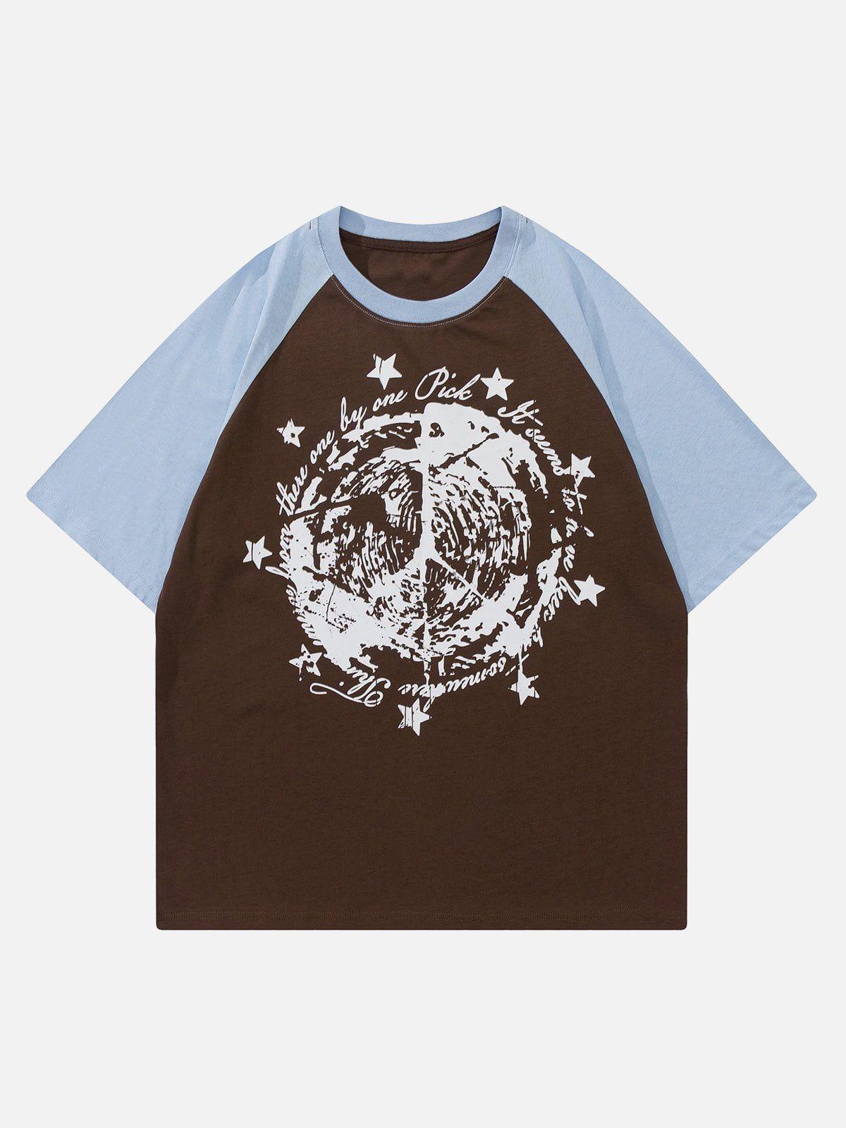 Star Gothic Leeter Print Tee