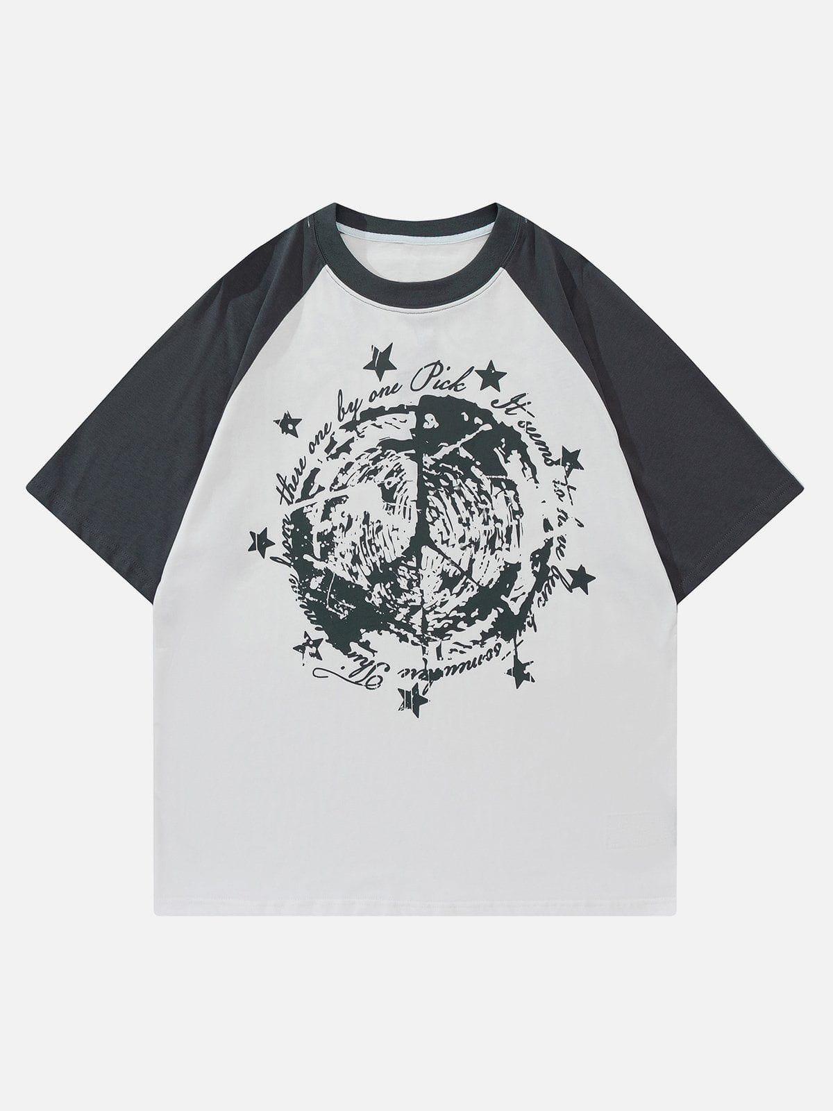 Star Gothic Leeter Print Tee