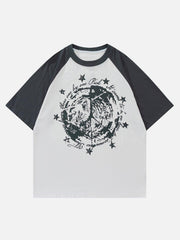 Star Gothic Leeter Print Tee