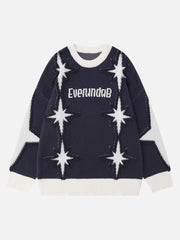 Star Jacquard Crew Neck Sweater