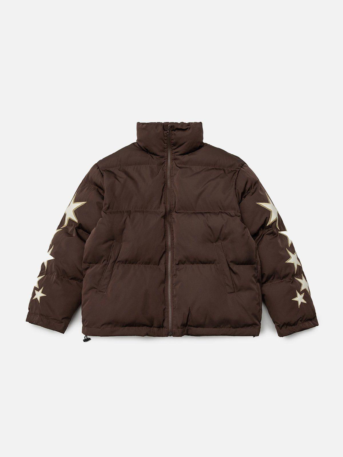 Star Letter Embroidery Winter Coat