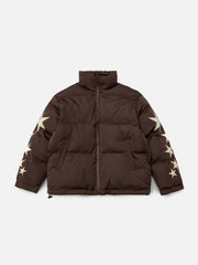 Star Letter Embroidery Winter Coat