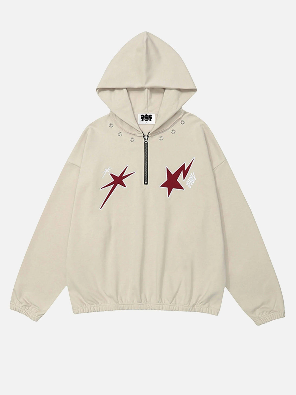 Star Patchwork Half-Zip Hoodie