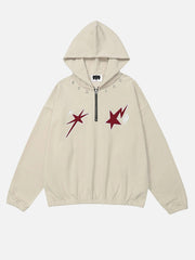 Star Patchwork Half-Zip Hoodie