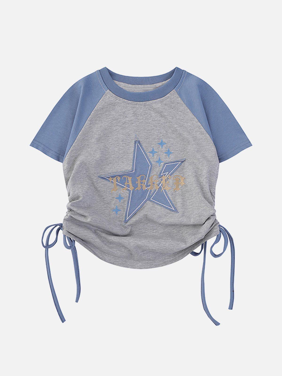 Star Printing Drawstring Tee