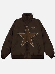 Star PU Winter Coat