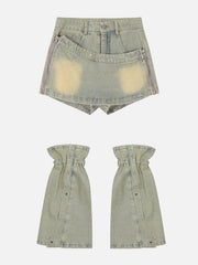 Star Rivet Leg Sleeves Jorts