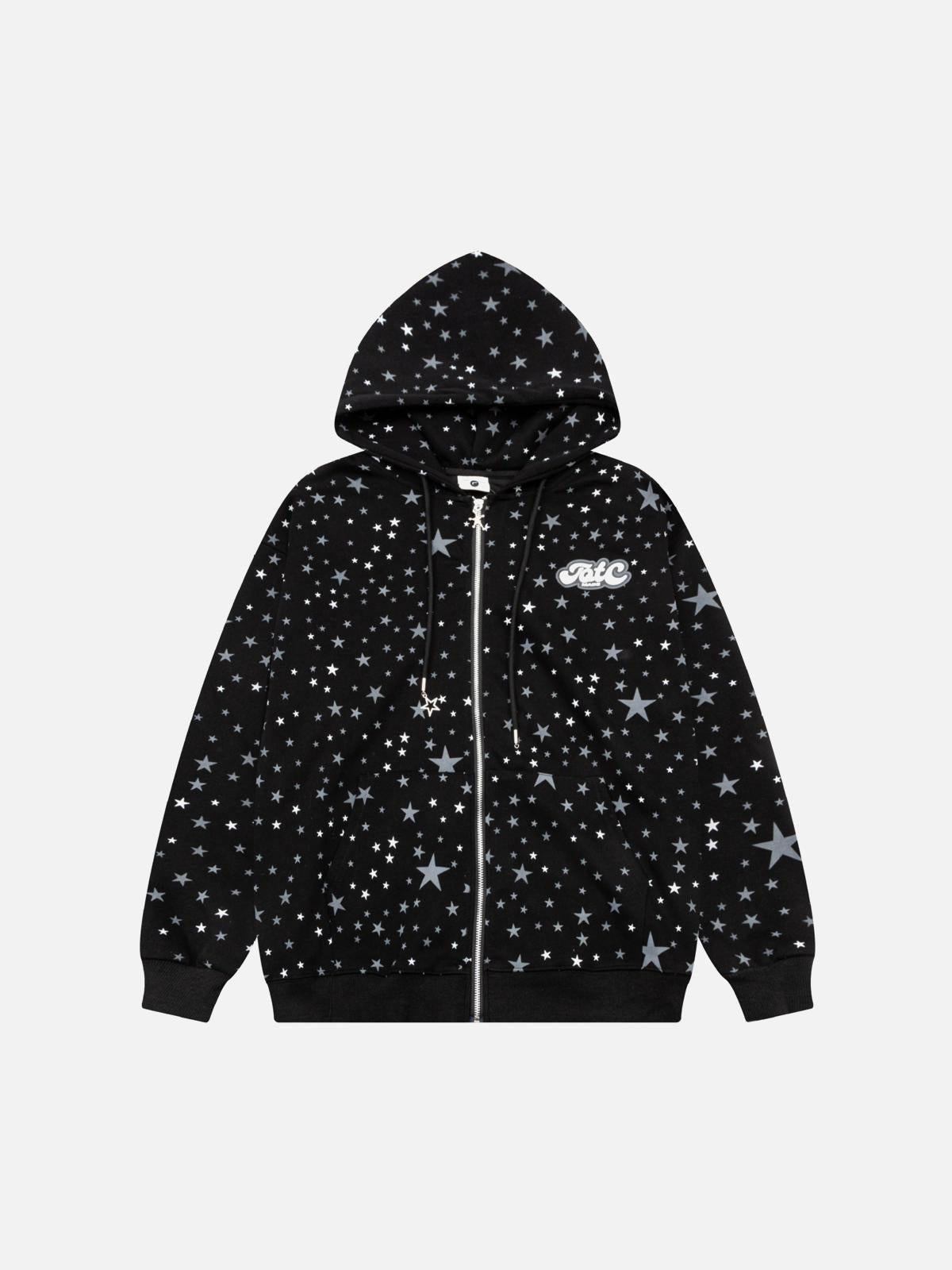 Stars Full Print Zip-Up Hoodie