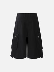 Street Multi-Pocket Pleated Cargo Jorts