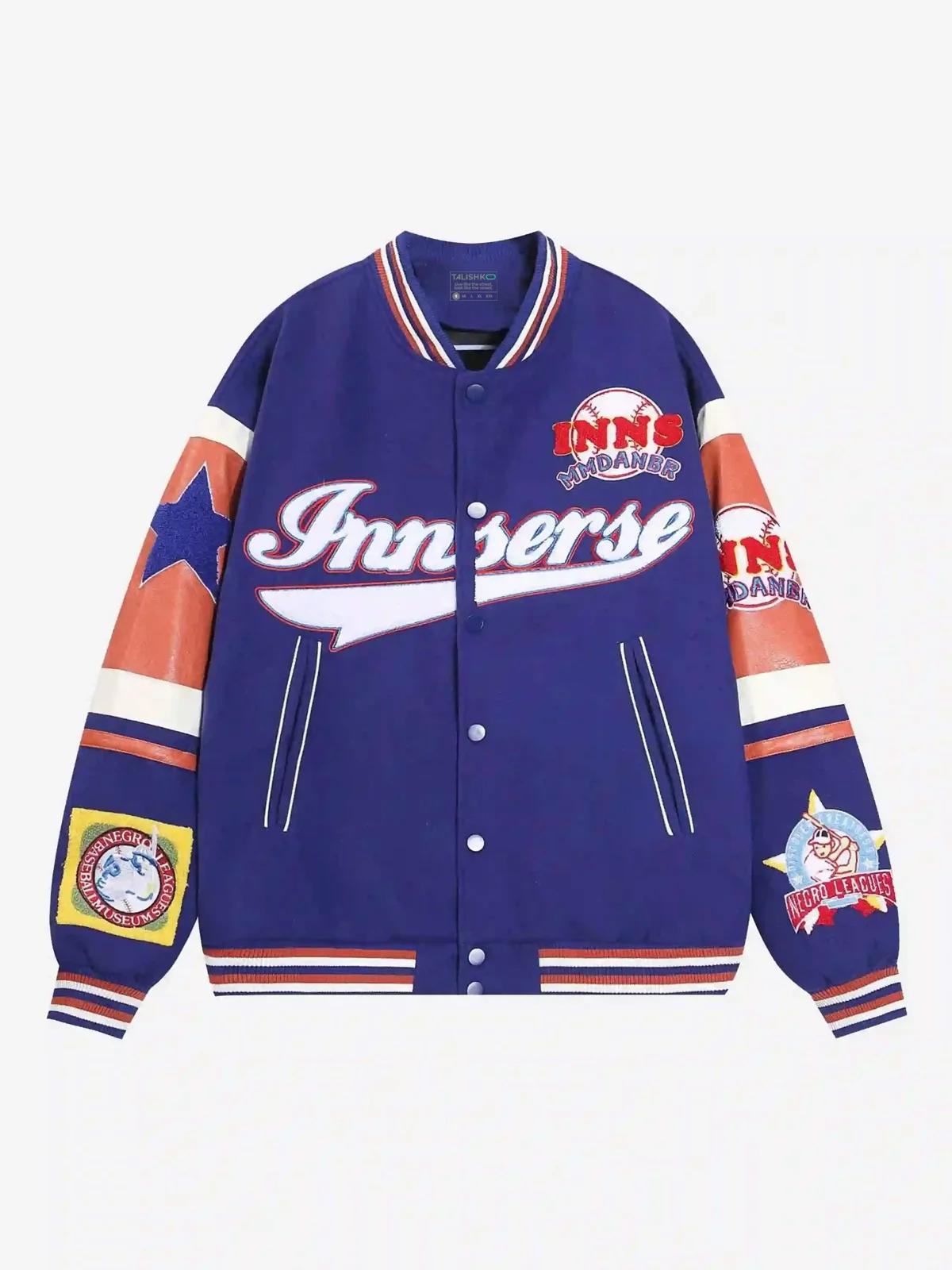 Street Patchwork Embroidered Baseball Jacket