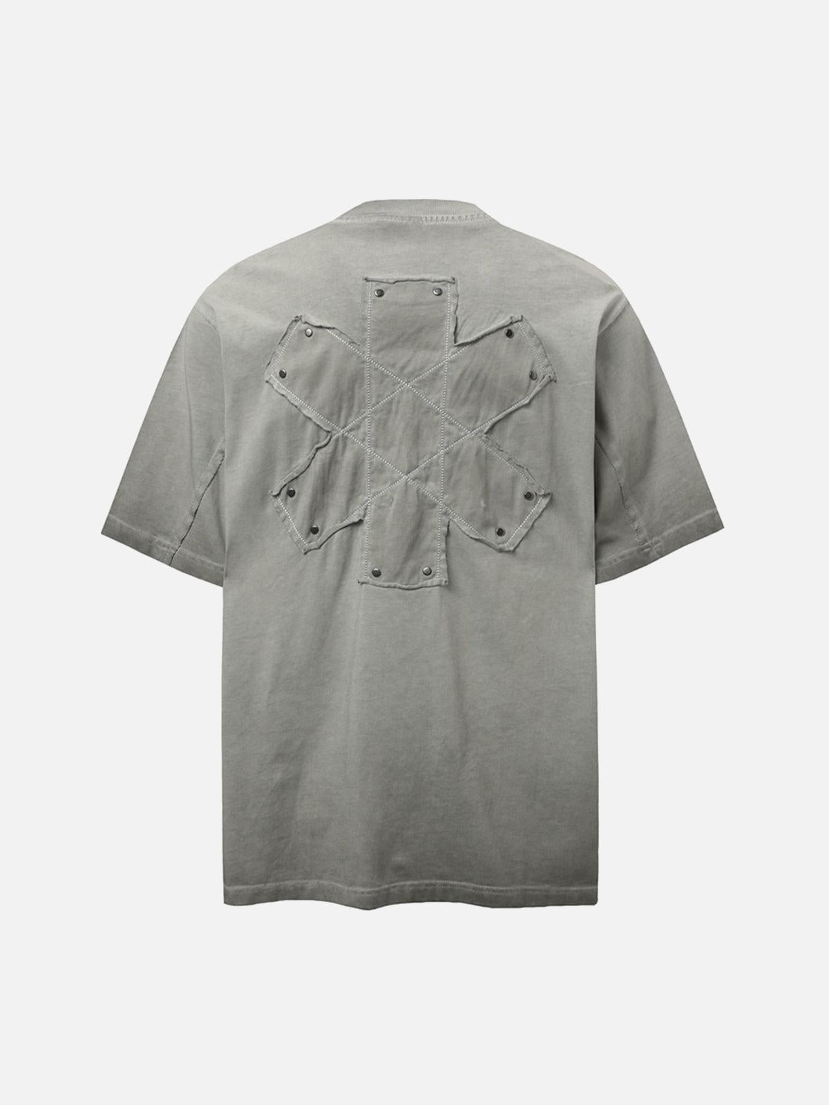 Street Split Studded Patch T-Shirt