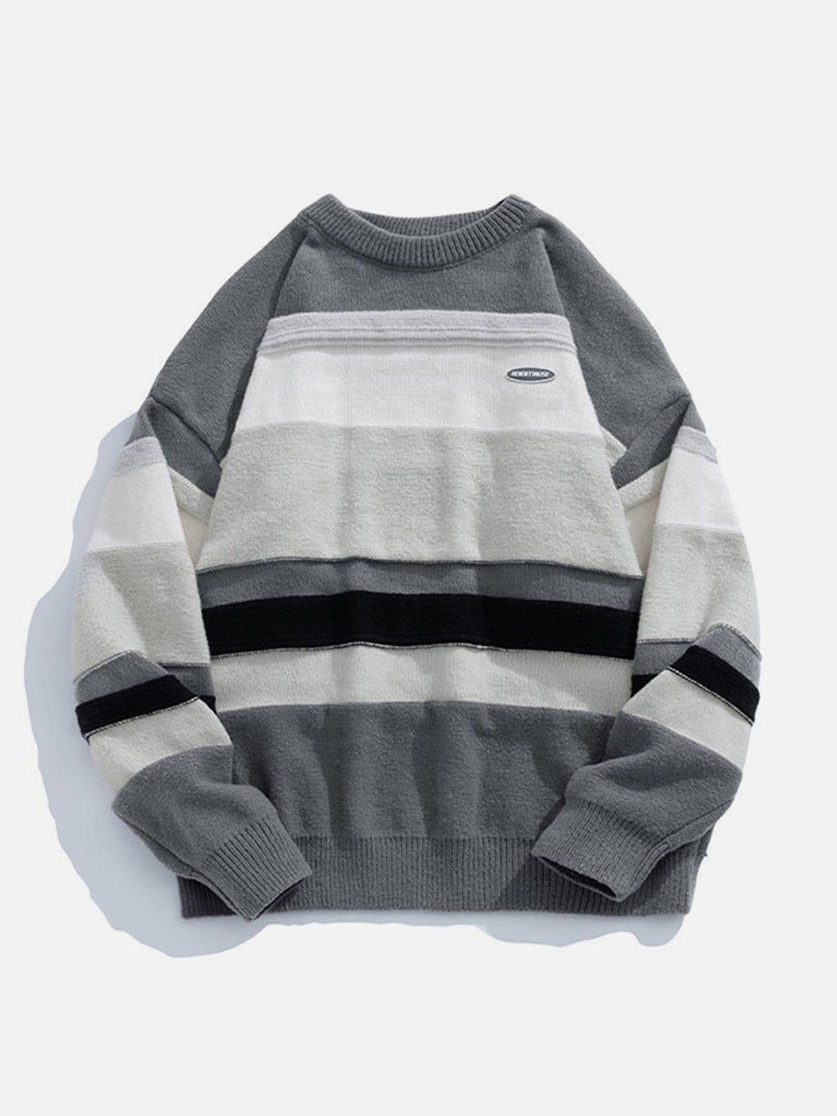 Stripes Splicing Sweater