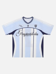 Stylish Striped Sports Jersey T-Shirt