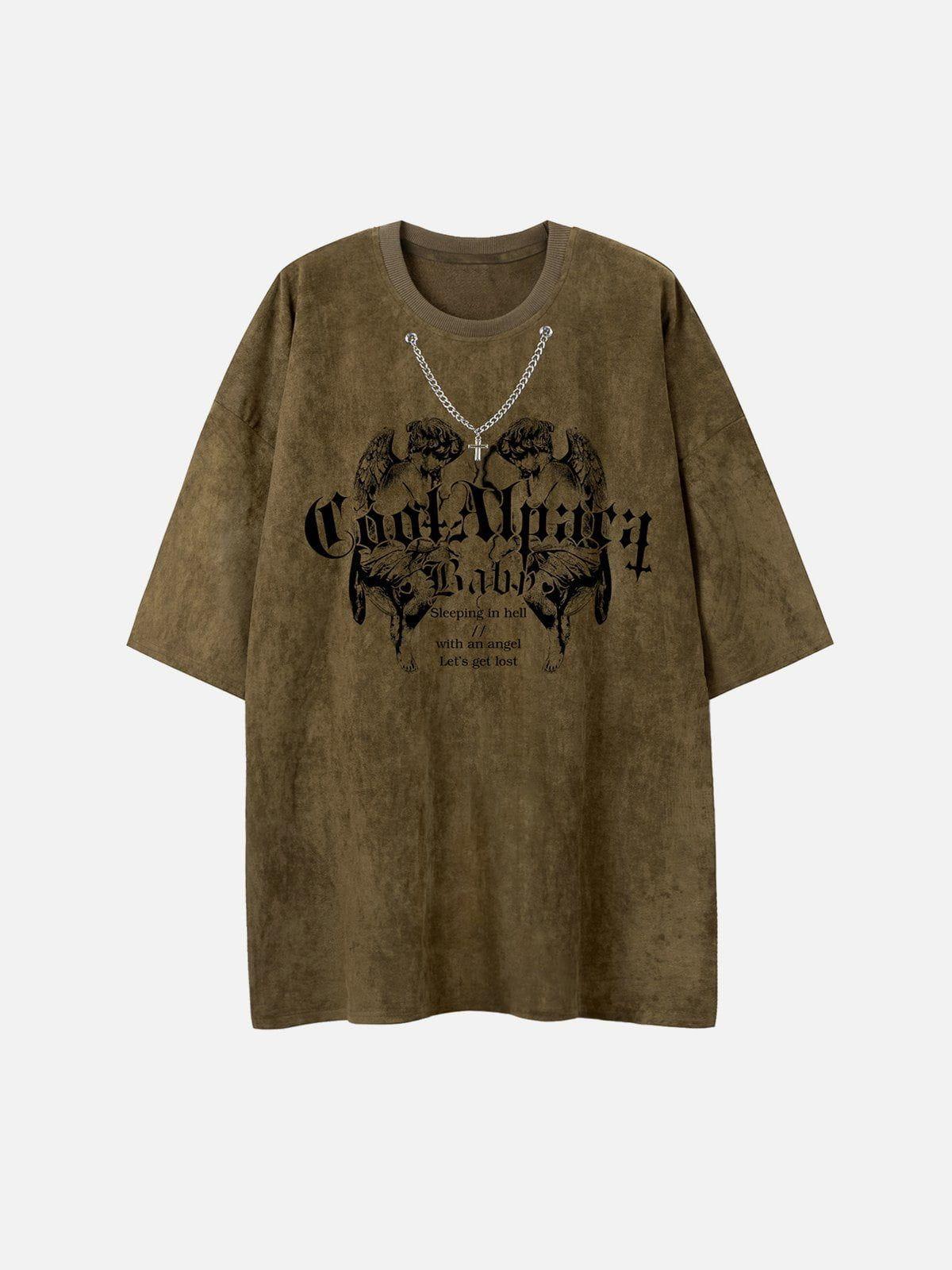 Suede Angel Print Tee