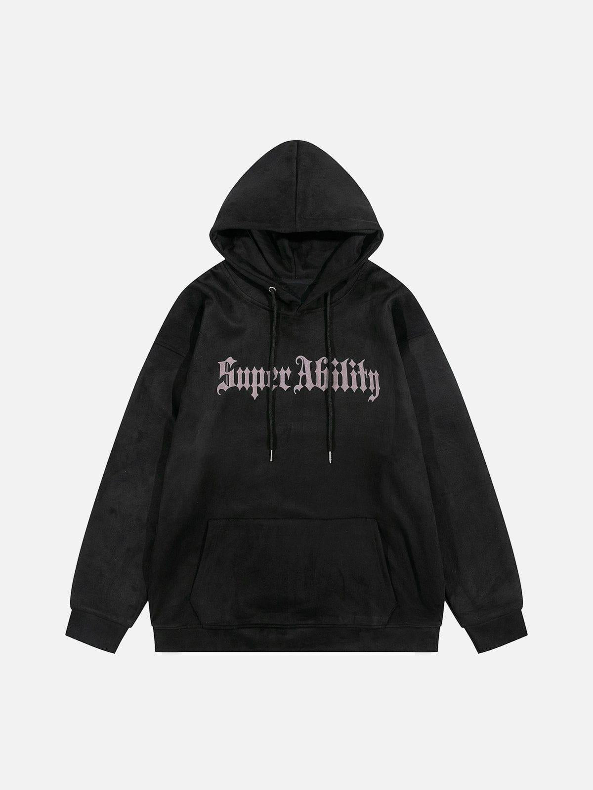 Suede Cross Print Hoodie