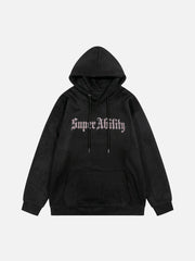 Suede Cross Print Hoodie