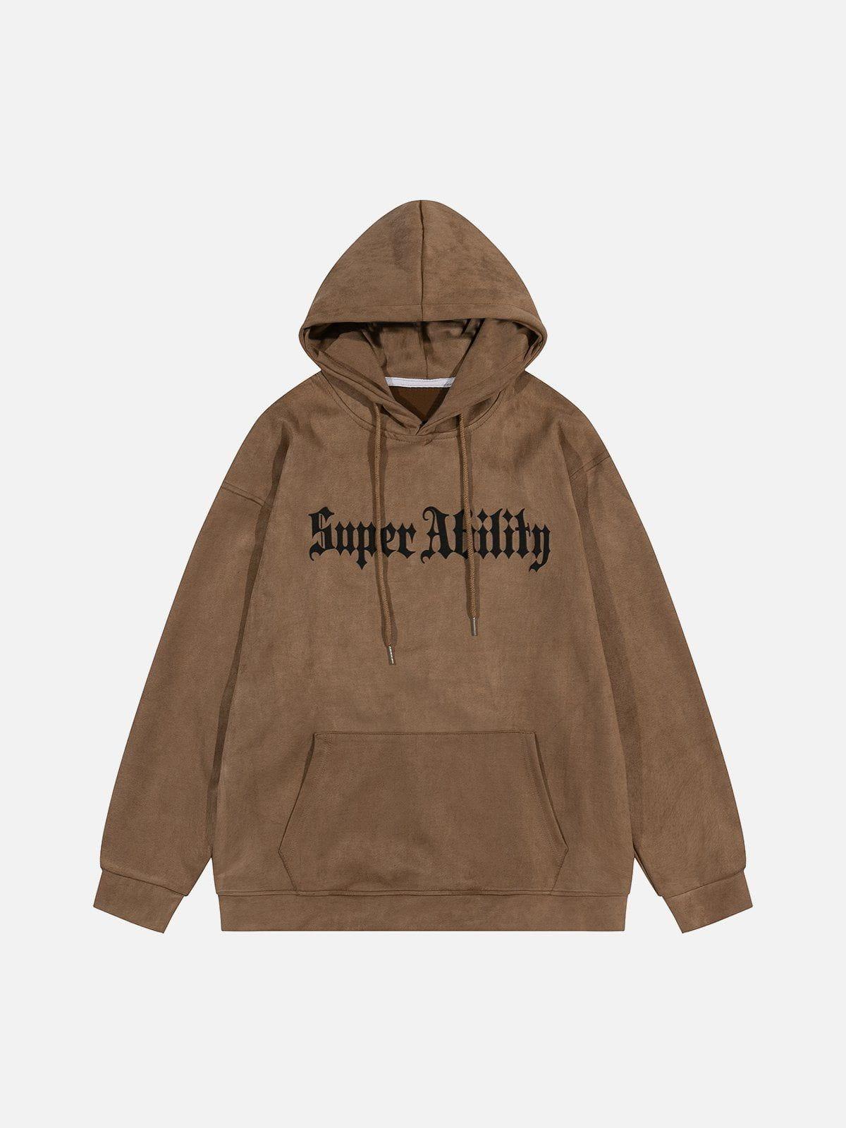 Suede Cross Print Hoodie