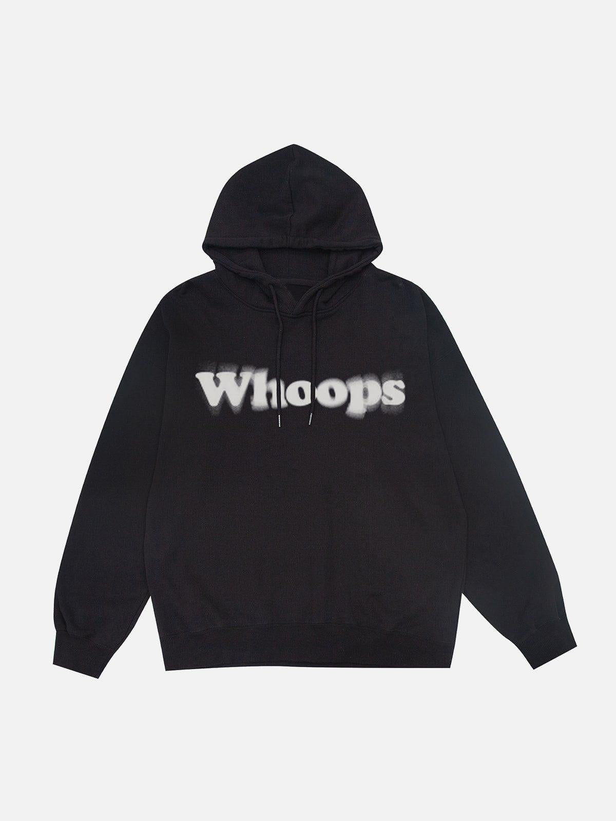 Suede Letter Foam Print Hoodie