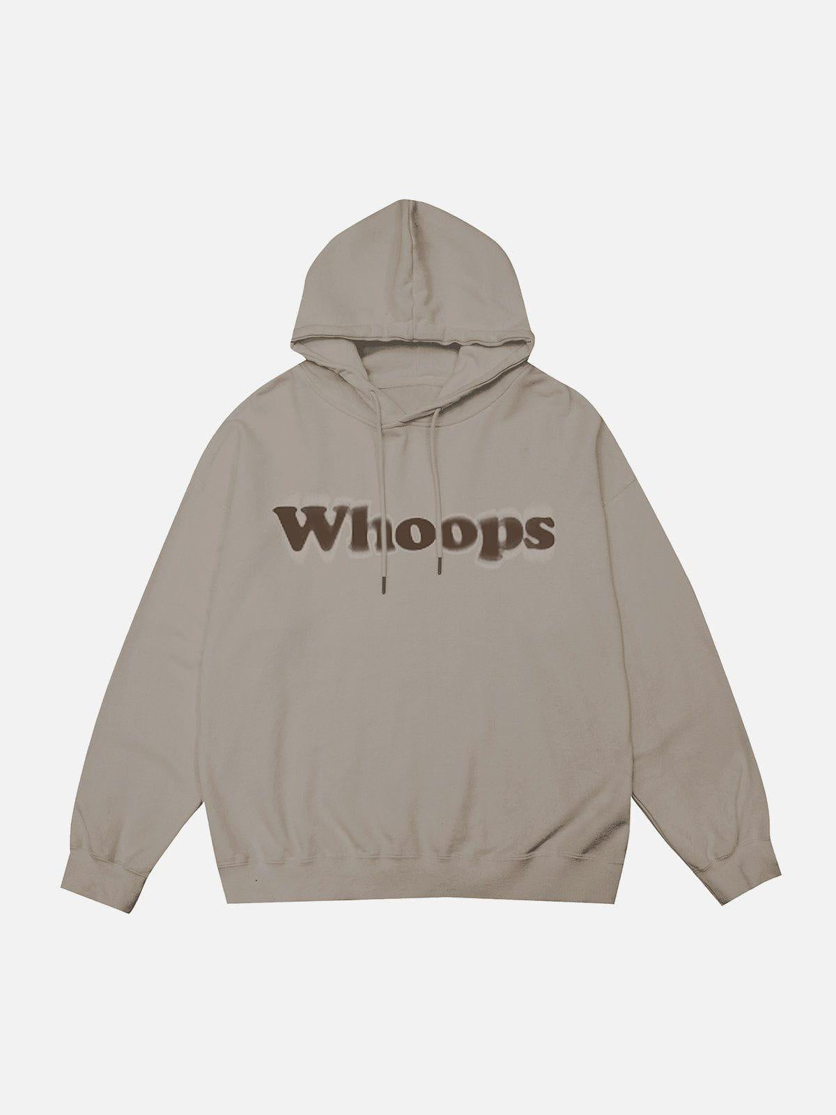Suede Letter Foam Print Hoodie