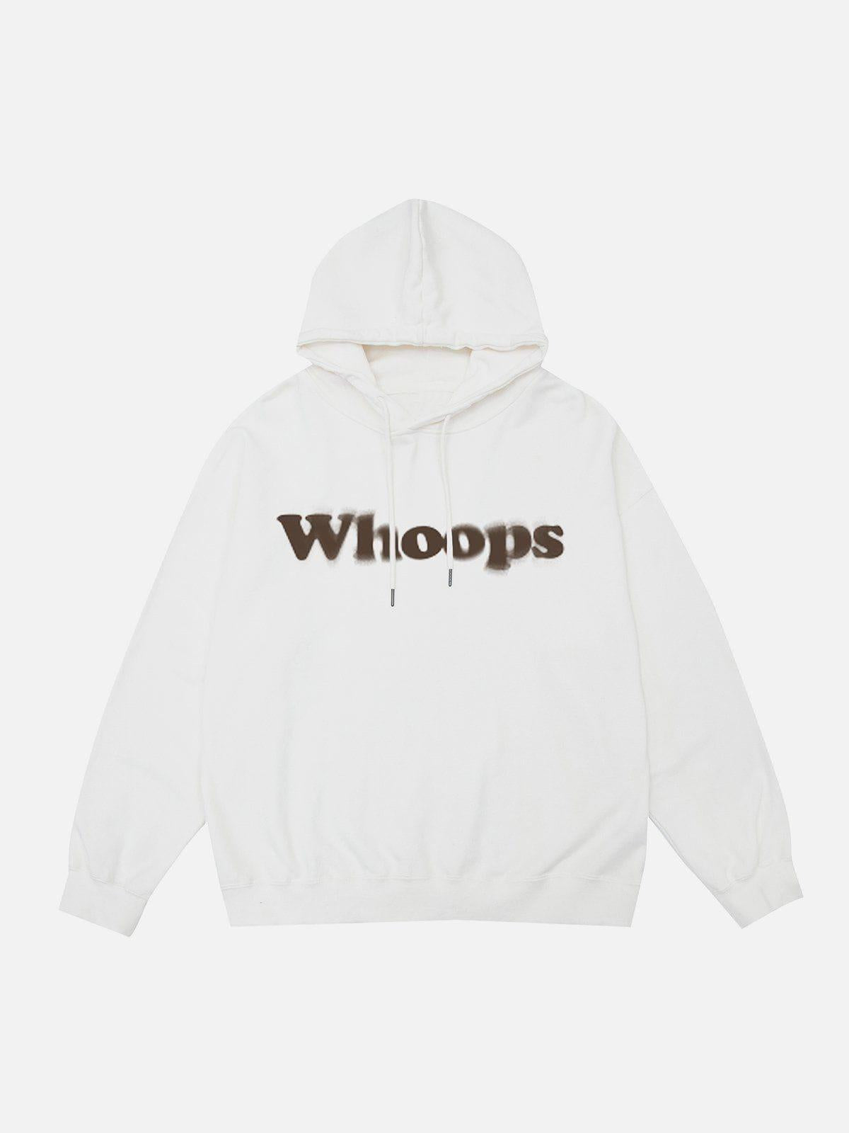 Suede Letter Foam Print Hoodie