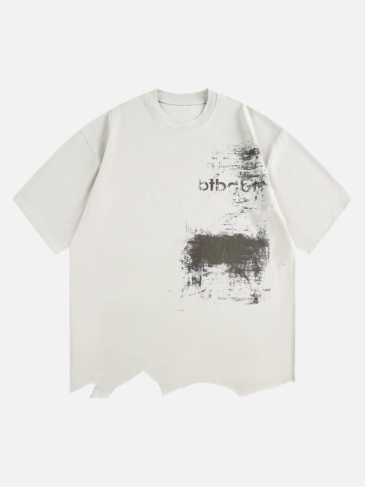 Tattered Design Printed T-Shirt