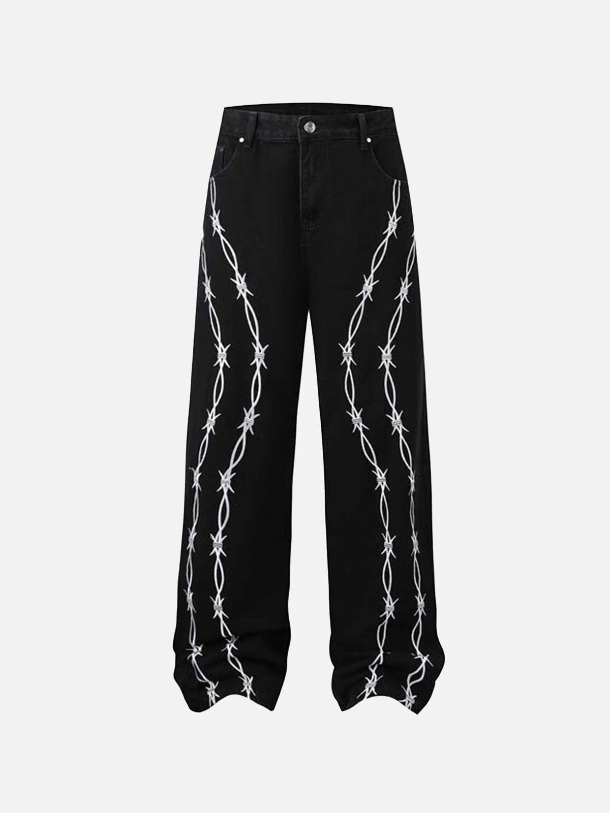 Thorn Chain Embroidered Jeans