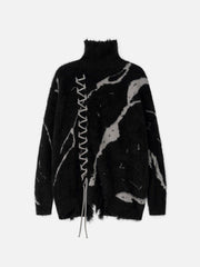 Tie-Dye Bandage Turtleneck Sweater