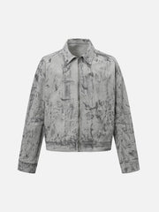 Tie-Dye Denim Bomber Jacket