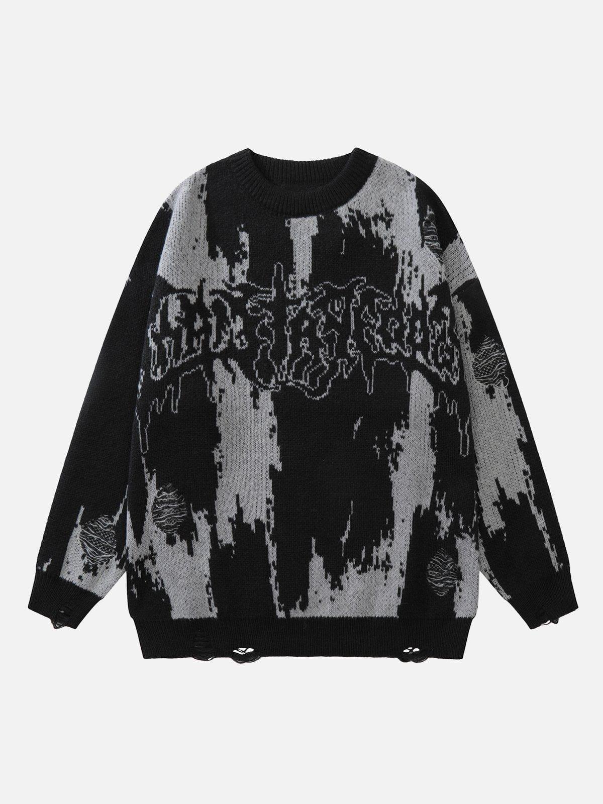 Tie Dye Letter Print Sweater