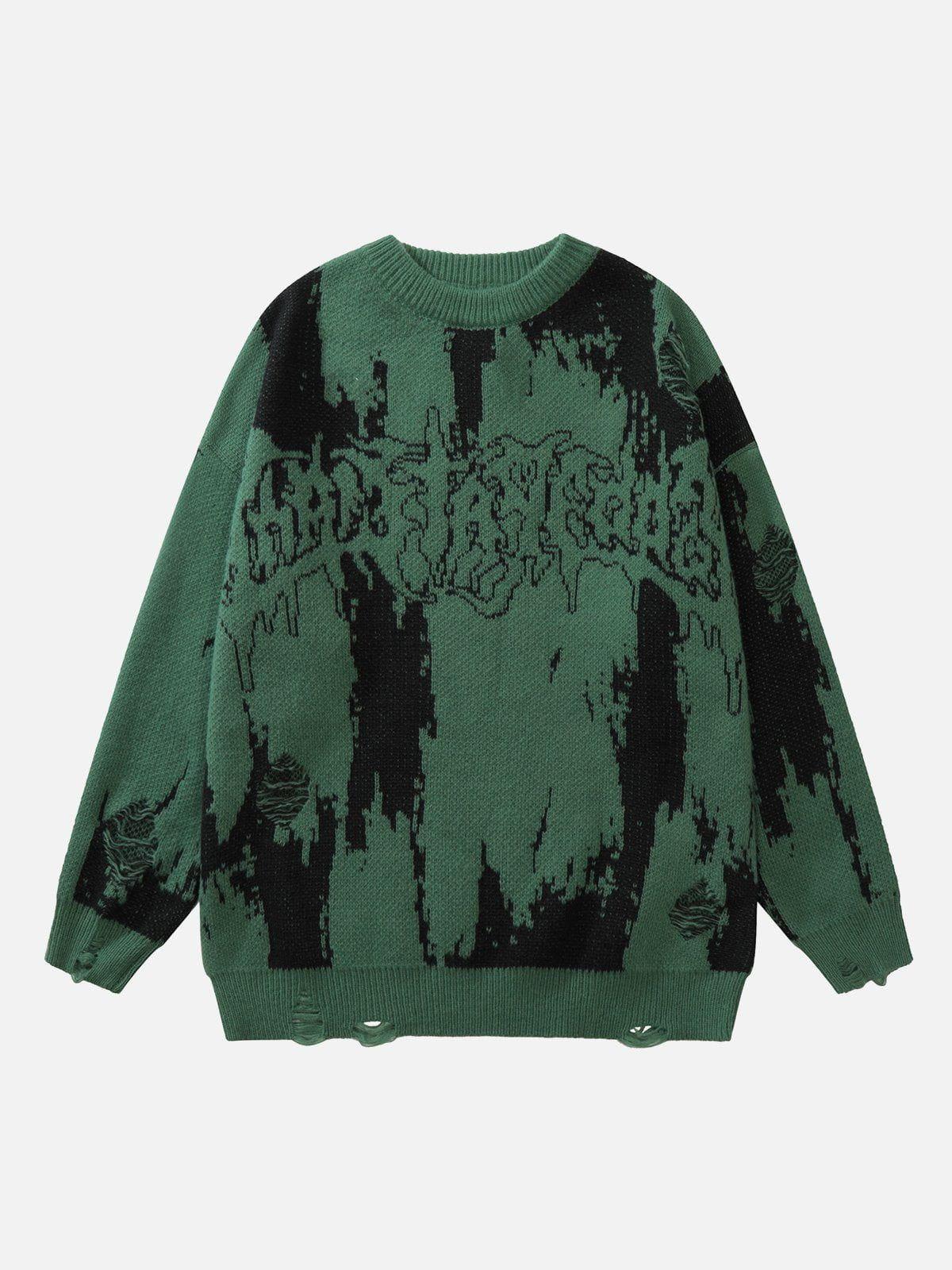 Tie Dye Letter Print Sweater