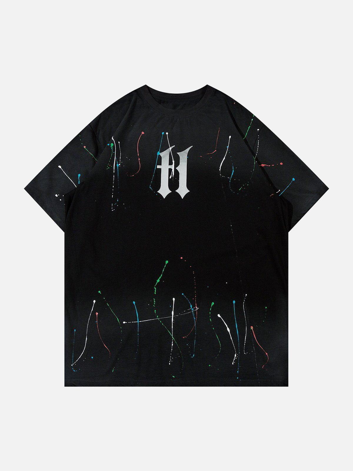 Tie Dye Splash Ink Washed Tee