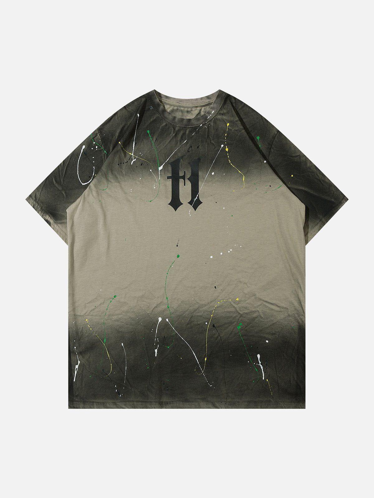 Tie Dye Splash Ink Washed Tee