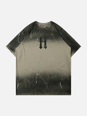 Tie Dye Splash Ink Washed Tee