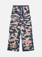 Tie-Dye Waste Style Camouflage Cargo Jeans