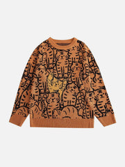 Tiger Pattern Knit Sweater