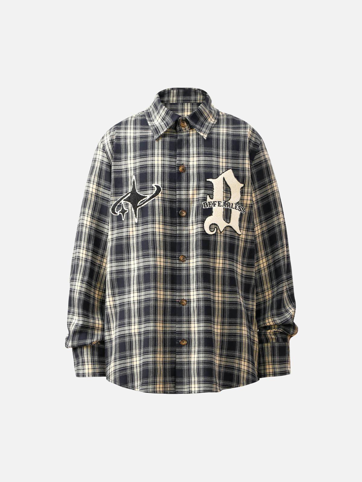 Towel Embroidered Plaid Shirt