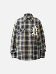 Towel Embroidered Plaid Shirt
