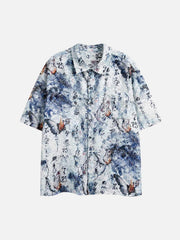 Traditional Calligraphy Print Short-Sleeve Shirt