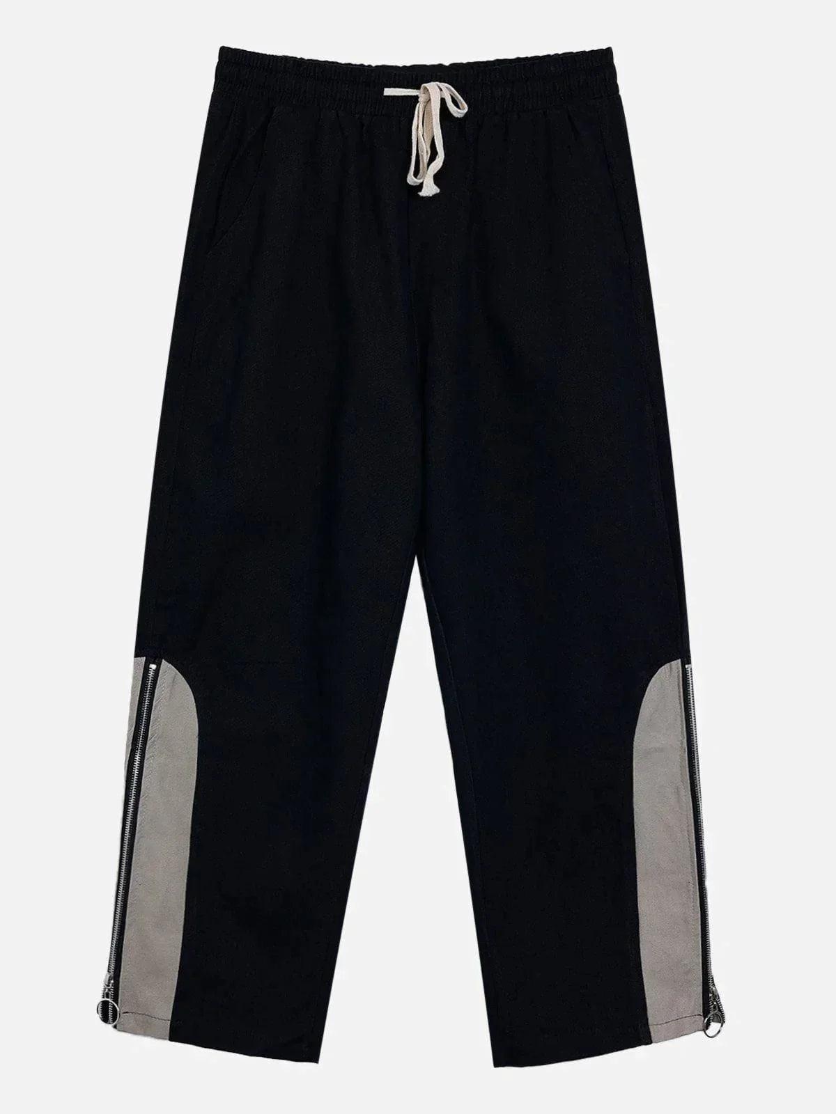 Trendy Zipper Straight-Leg Pants
