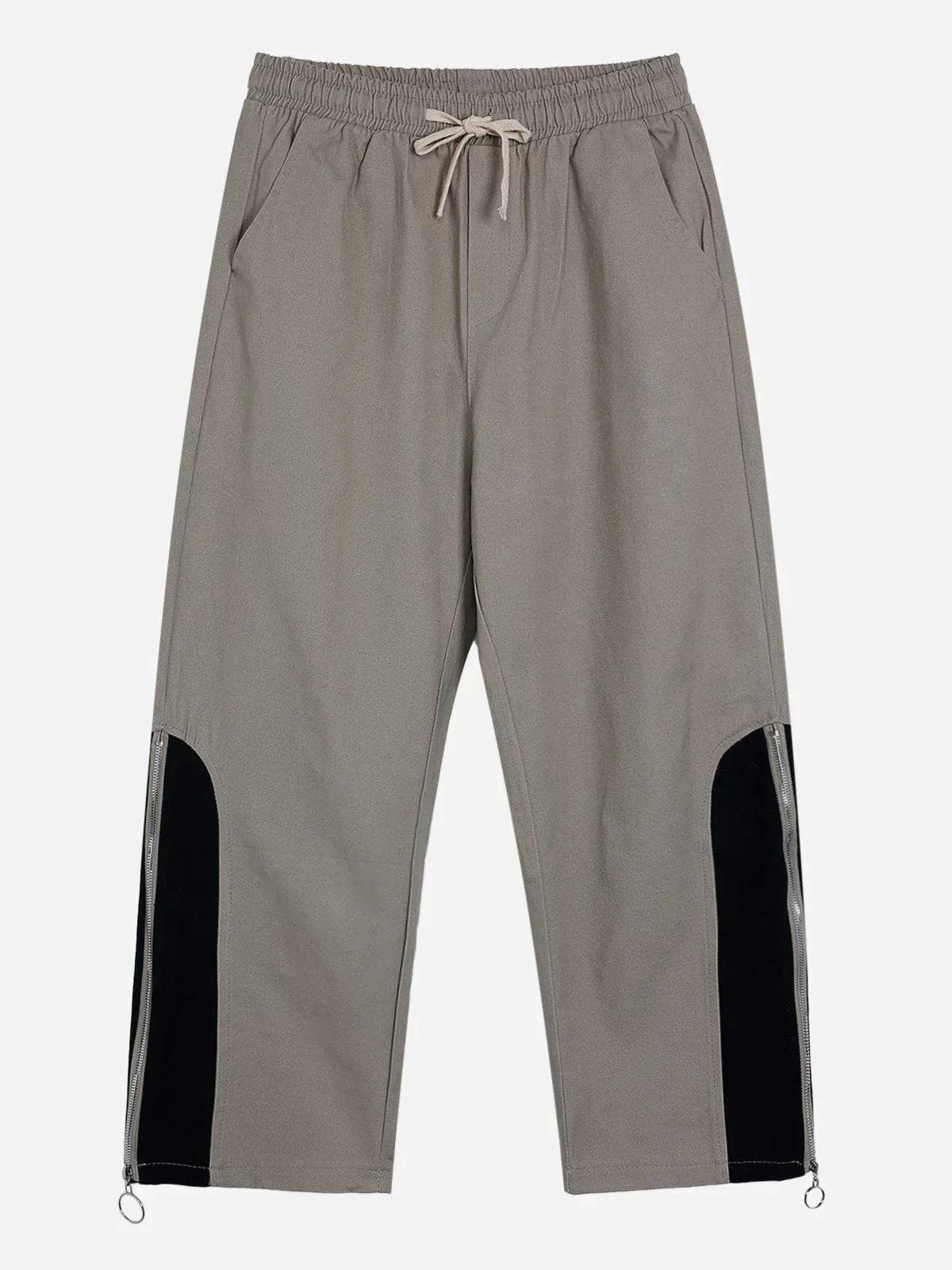 Trendy Zipper Straight-Leg Pants