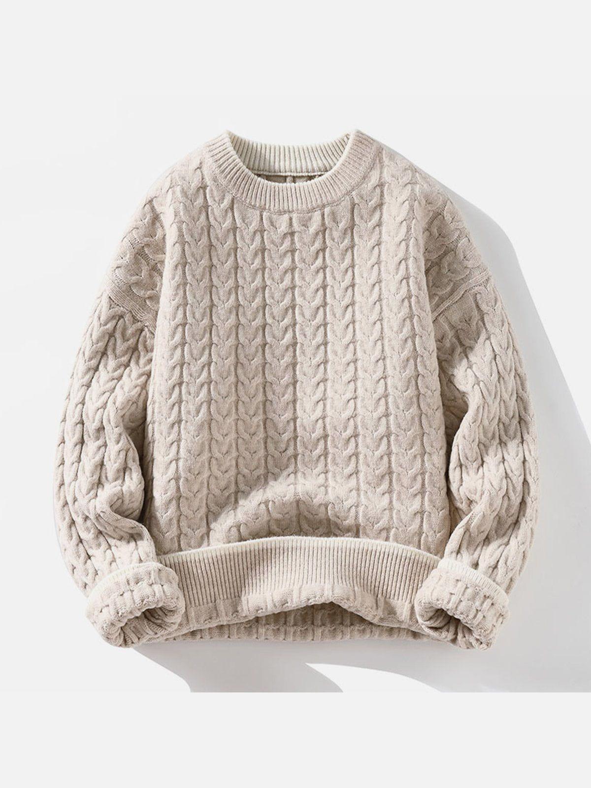 Twist Patchwork Knit Sweater