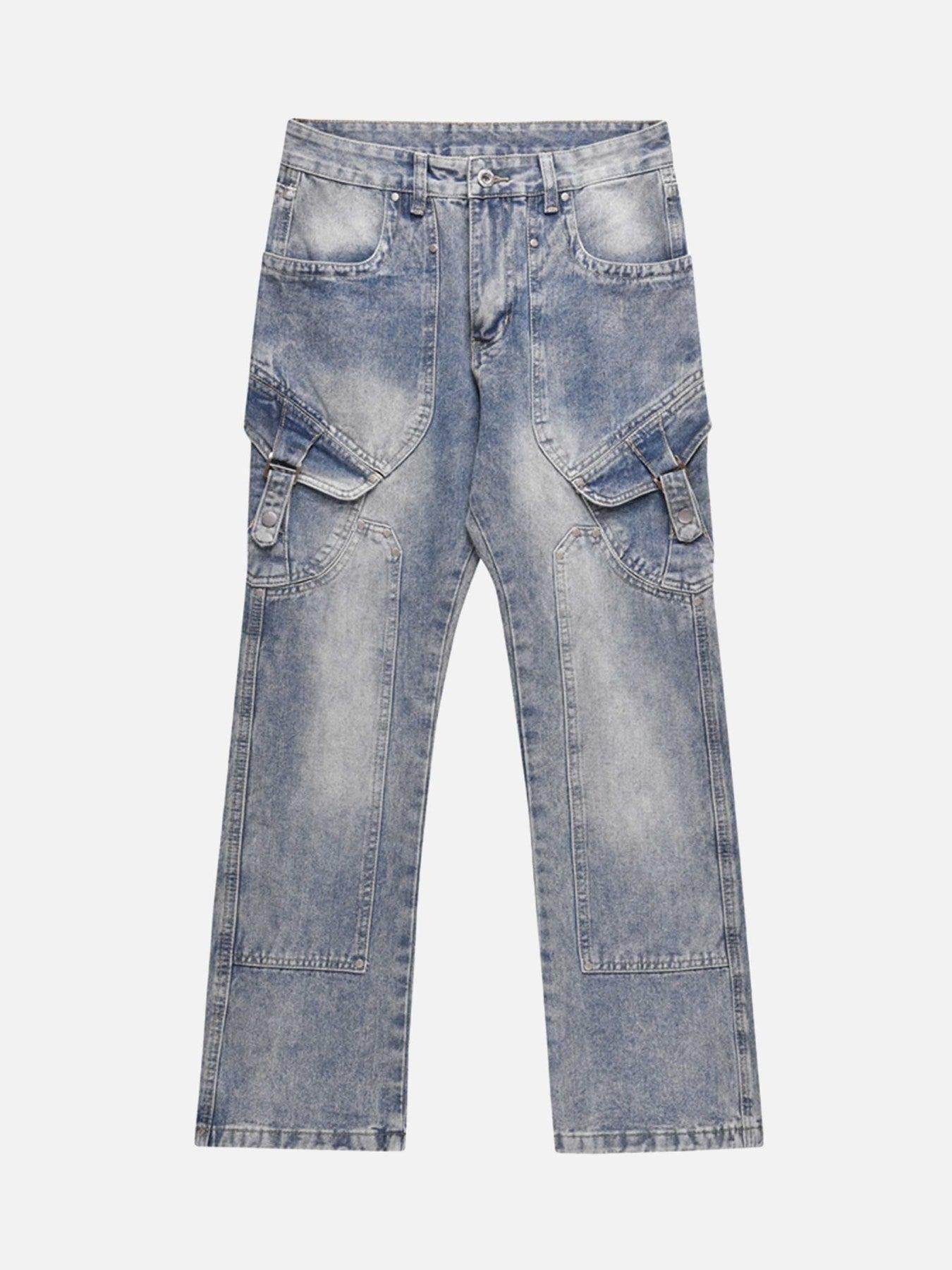 Versatile Multi-Pocket Straight-Leg Jeans