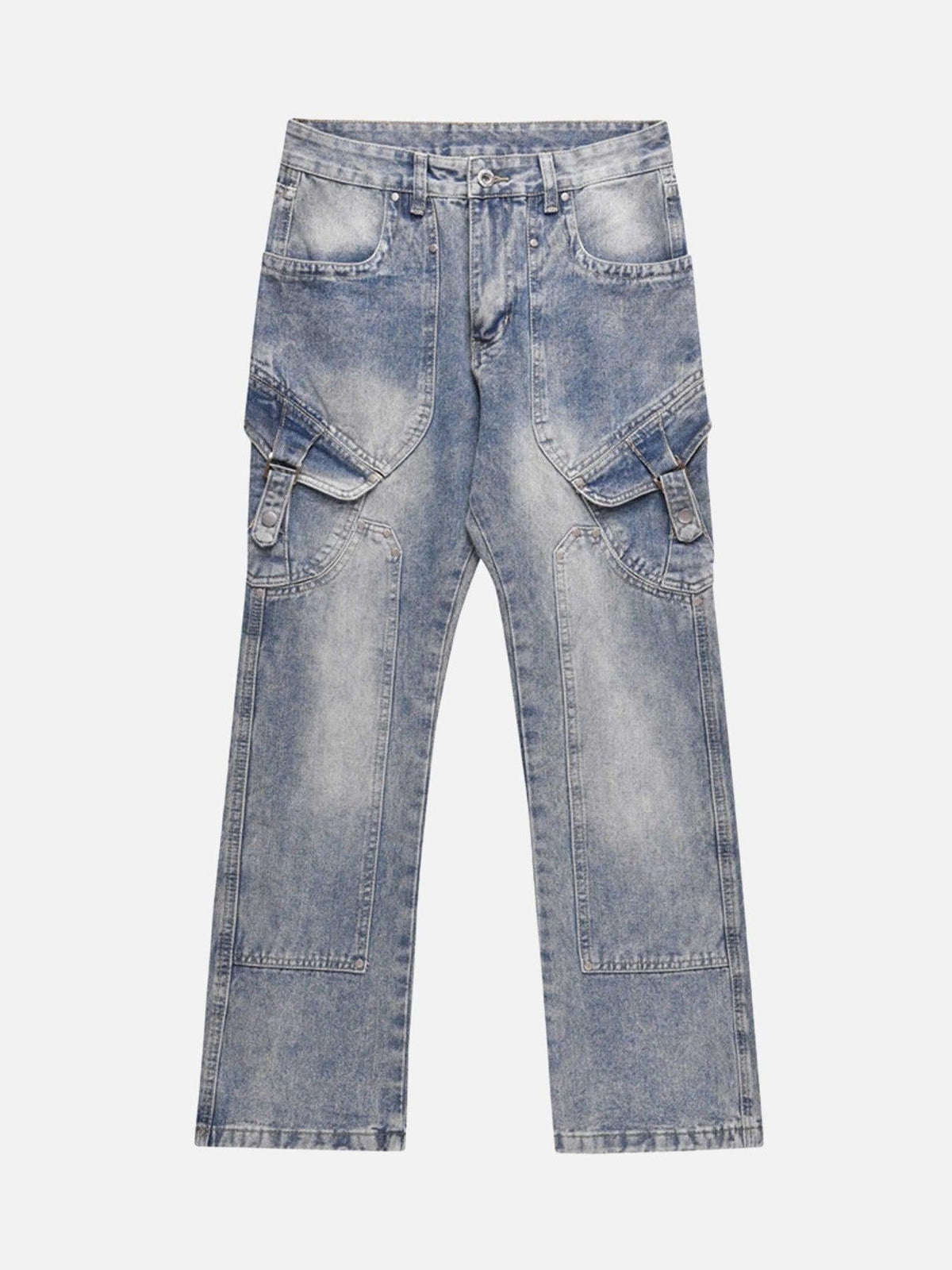 Versatile Multi-Pocket Straight-Leg Jeans