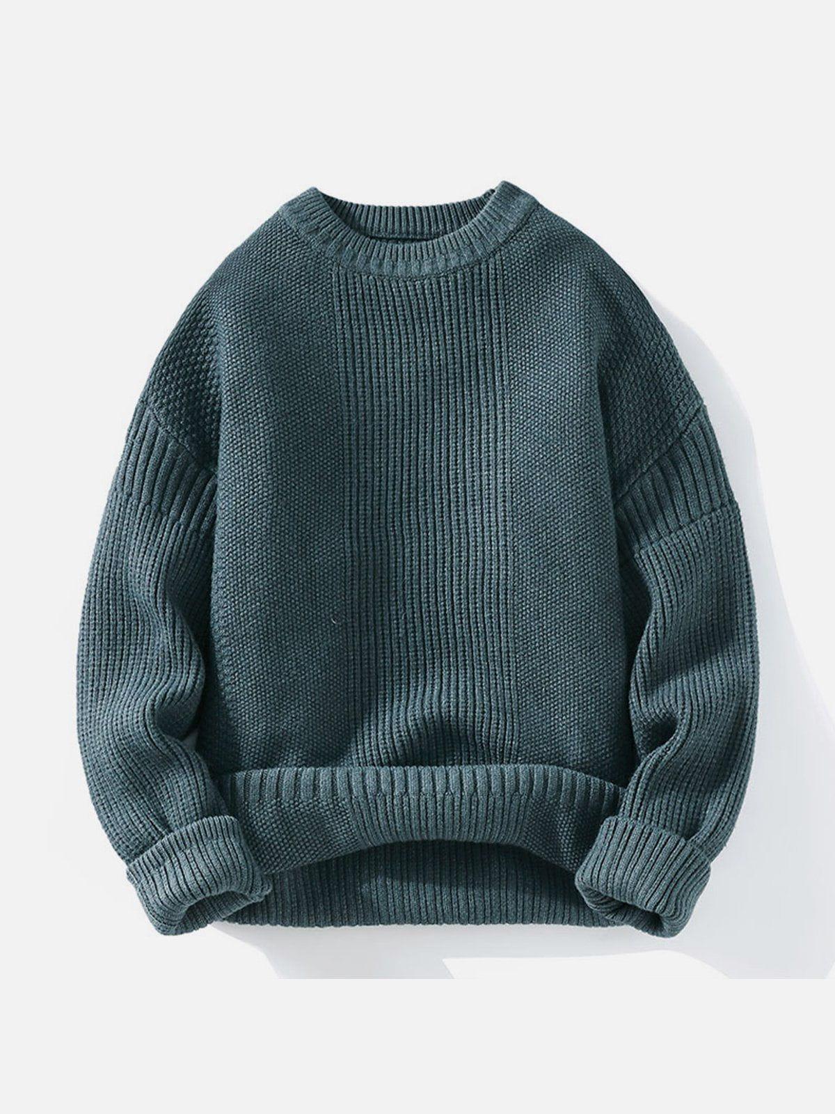 Vertical Striped Knit Sweater